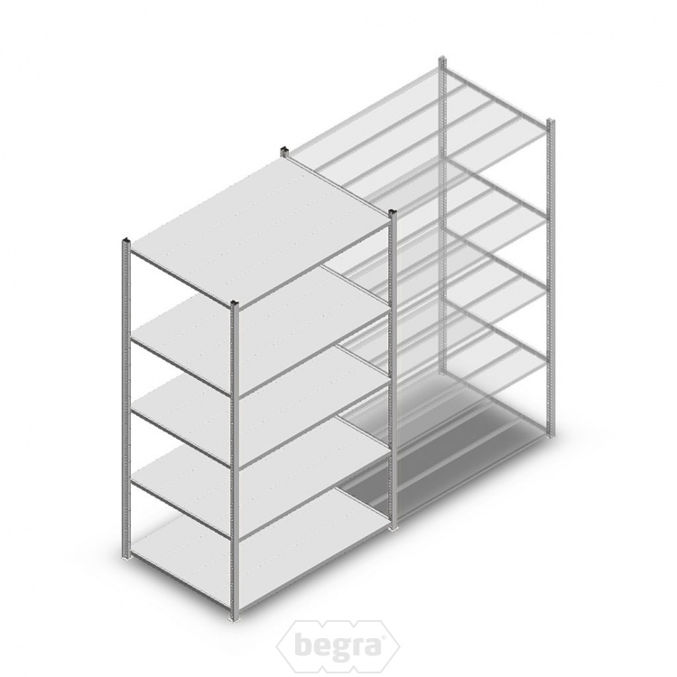 Legbordstelling Medium Duty 2000x1150x800 (hxbxd) 5 niveaus metaal verzinkt 360 kg beginsectie