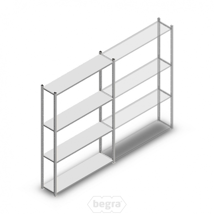 Legbordstelling Medium Duty 2000x1300x400 (hxbxd) 4 niveaus metaal verzinkt 140 kg beginsectie
