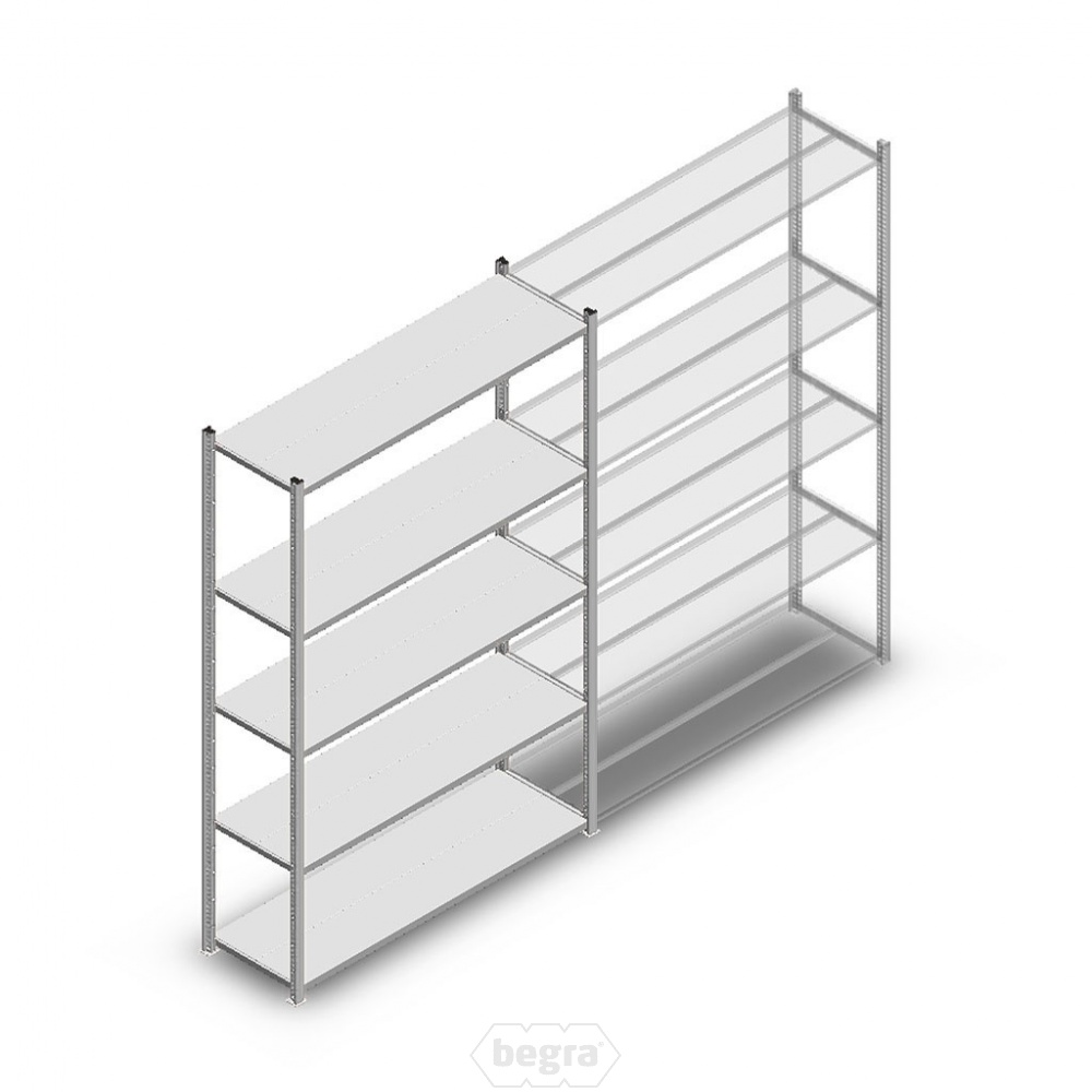 Legbordstelling Medium Duty 2000x1300x400 (hxbxd) 5 niveaus metaal verzinkt 140 kg beginsectie