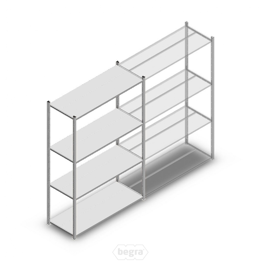Legbordstelling Medium Duty 2000x1300x500 (hxbxd) 4 niveaus metaal verzinkt 120 kg beginsectie