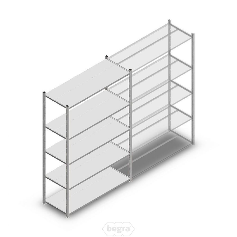 Legbordstelling Medium Duty 2000x1300x500 (hxbxd) 5 niveaus metaal verzinkt 120 kg beginsectie