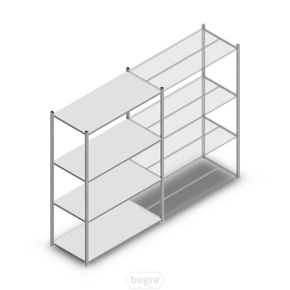 Legbordstelling Medium Duty 2000x1300x600 (hxbxd) 4 niveaus metaal verzinkt 100 kg beginsectie