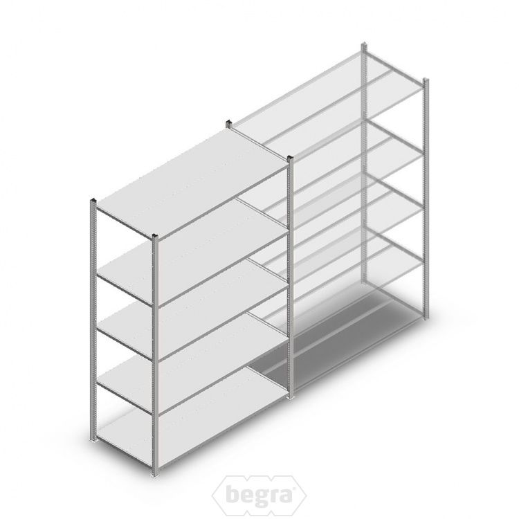 Legbordstelling Medium Duty 2000x1300x600 (hxbxd) 5 niveaus metaal verzinkt 100 kg beginsectie