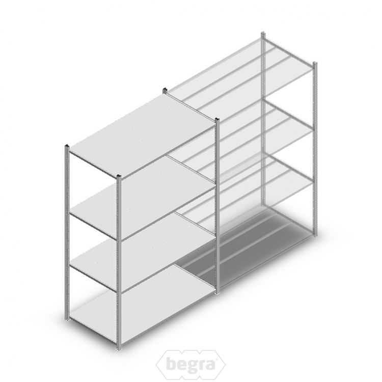 Legbordstelling Medium Duty 2000x1300x700 (hxbxd) 4 niveaus metaal verzinkt 190 kg beginsectie
