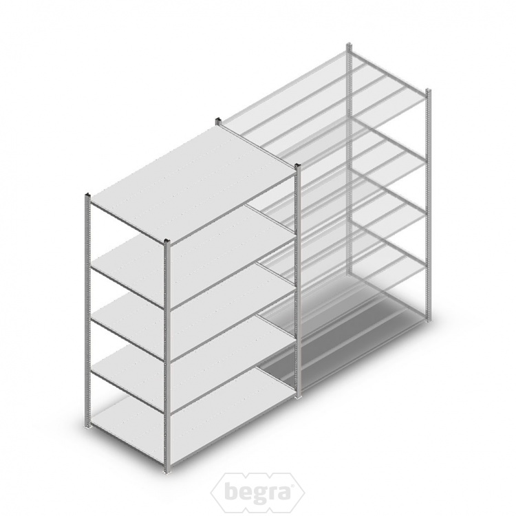 Legbordstelling Medium Duty 2000x1300x800 (hxbxd) 5 niveaus metaal verzinkt 280 kg beginsectie