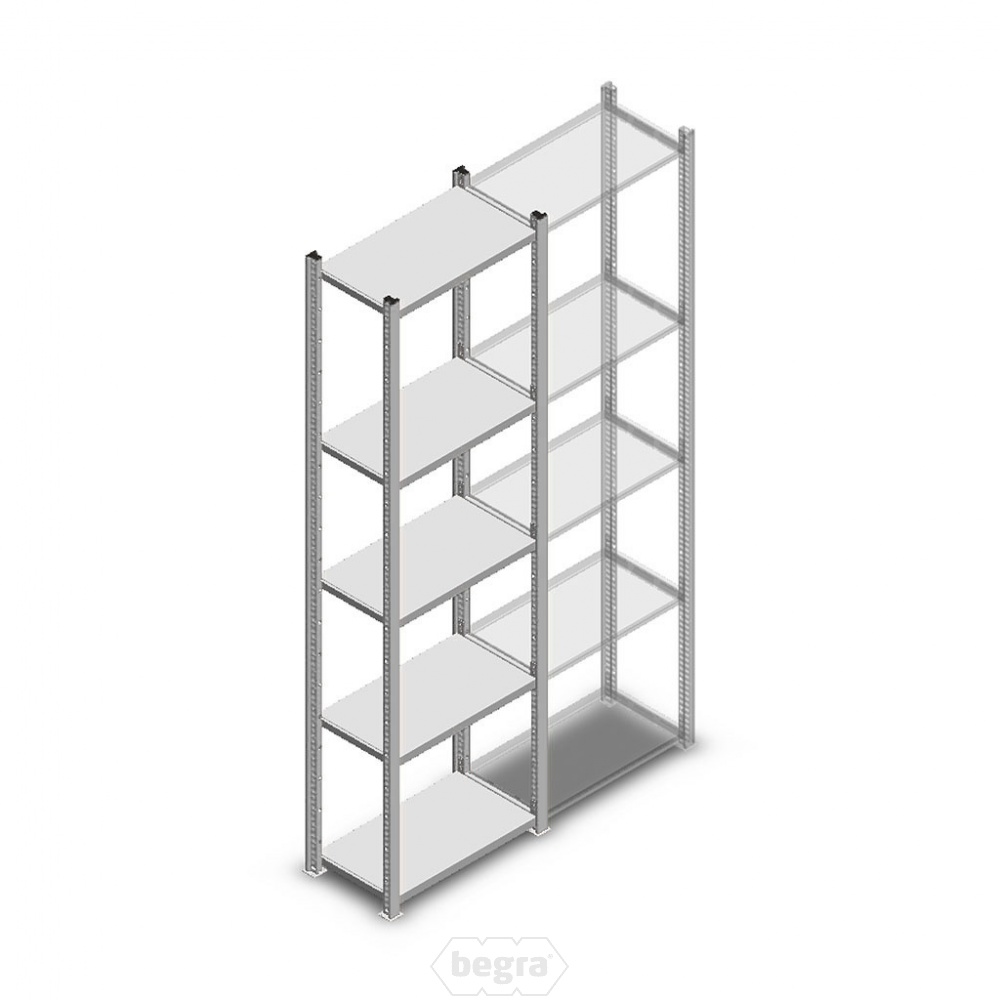 Legbordstelling Medium Duty 2000x550x300, 5 niveaus metaal verzinkt, 120 kg beginsectie 