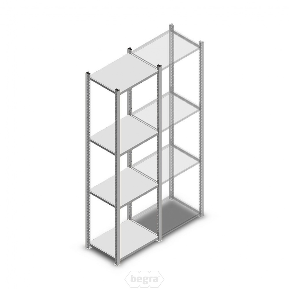 Legbordstelling Medium Duty 2000x550x400 (hxbxd) 4 niveaus metaal verzinkt 120 kg beginsectie