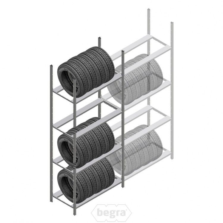 Bandenstelling Medium Duty 2500x1000x700 4 niveaus beginsectie