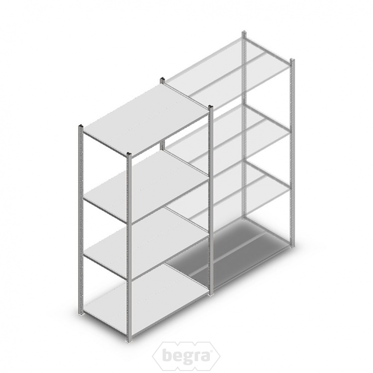 Legbordstelling Medium Duty 2000x1000x600, 4 niveaus metaal verzinkt, 180 kg beginsectie