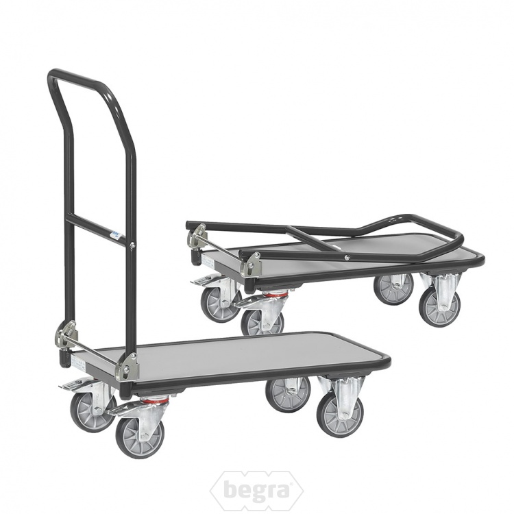 Opklapbare plateauwagen, magazijnwagen 250 kg 720x450 antraciet