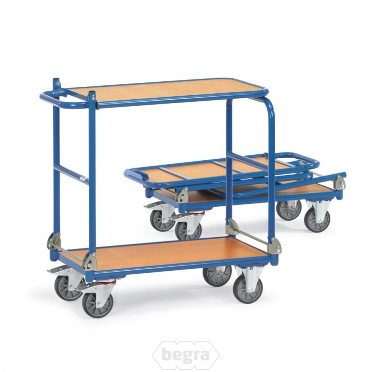 Opklapbare tafelwagen 250 kg met 2 duwbeugels 900x600