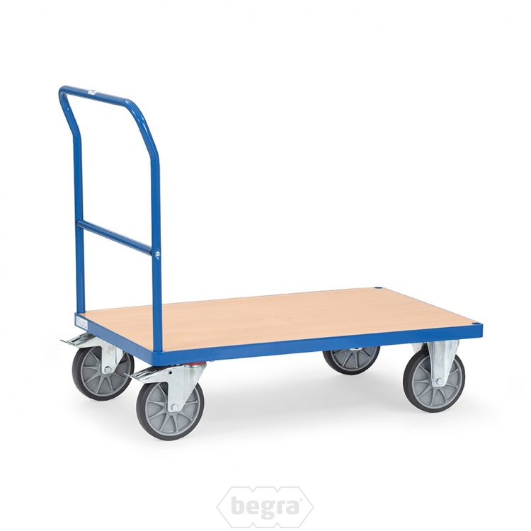 Plateauwagen, duwbeugelwagen 500 kg met duwbeugel 850x500