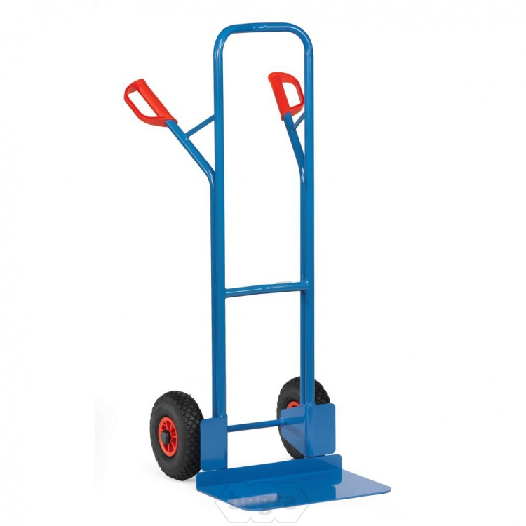 Stalen steekwagen 300 kg 1300 mm met rubberbanden, extra grote schep