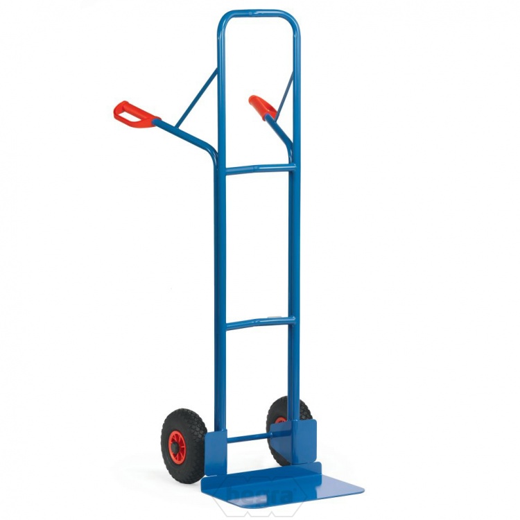 Stalen steekwagen 300 kg 1600 mm met rubberbanden, extra grote schep