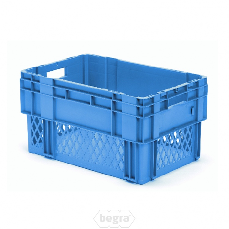 Stapelbare, nestbare transportkrat DTK1 600x400x320 blauw