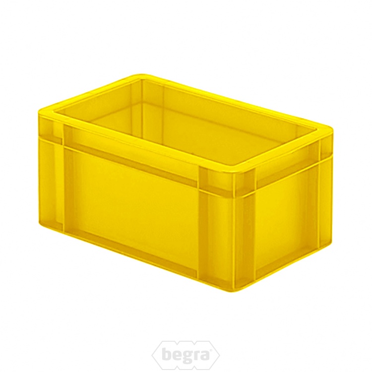 Transportkrat Euronorm plastic bak, krat TK0 300x200x145 geel