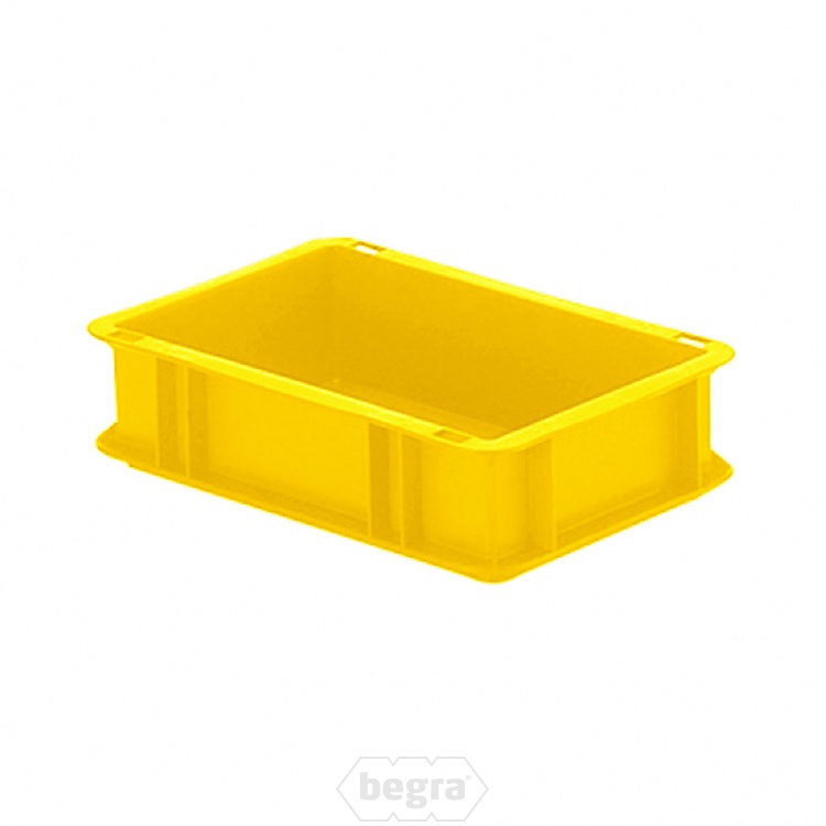Transportkrat Euronorm plastic bak, krat TK0 300x200x75 geel