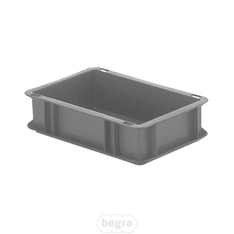Transportkrat Euronorm plastic bak, krat TK0 300x200x75 grijs
