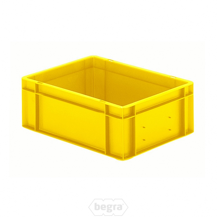 Transportkrat Euronorm plastic bak, krat TK0 400x300x145 geel