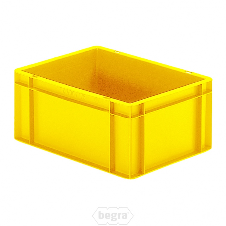 Transportkrat Euronorm plastic bak, krat TK0 400x300x175 geel