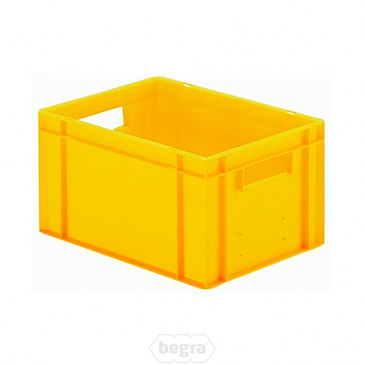 Transportkrat Euronorm plastic bak, krat TK0 400x300x210 geel