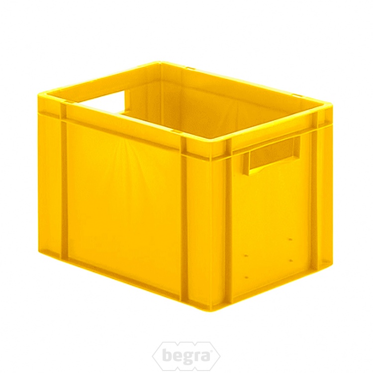 Transportkrat Euronorm plastic bak, krat TK0 400x300x270 geel