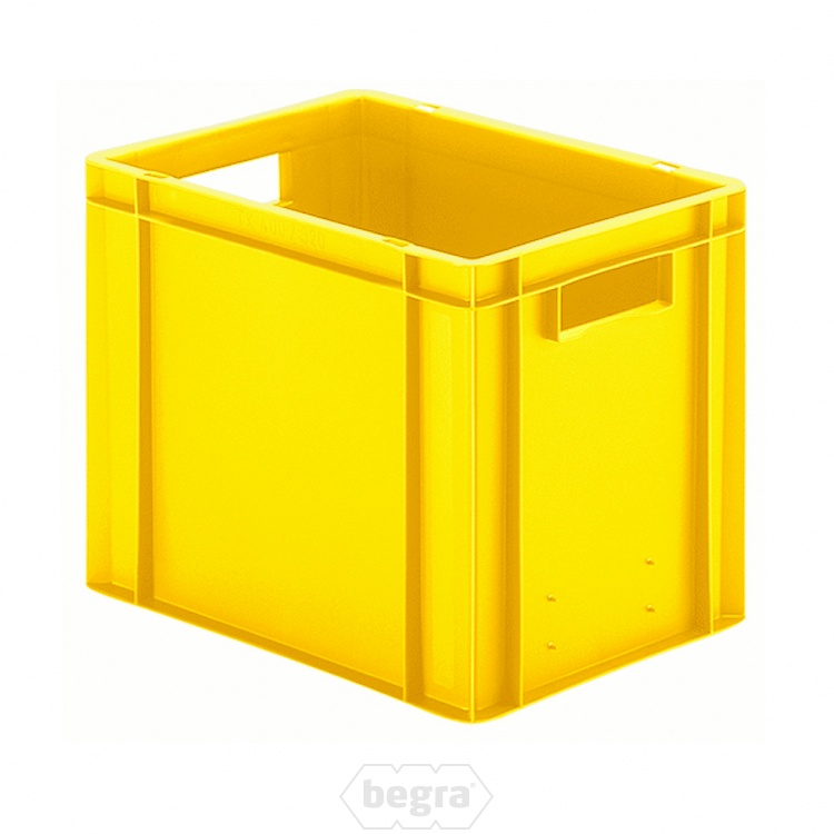 Transportkrat Euronorm plastic bak, krat TK0 400x300x320 geel