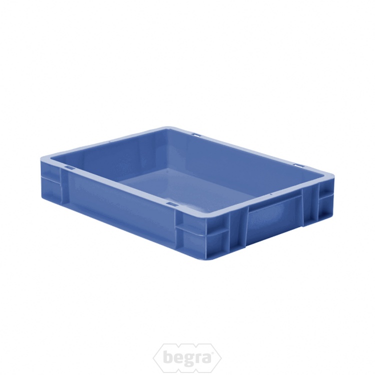 Transportkrat Euronorm plastic bak, krat TK0 400x300x75 blauw