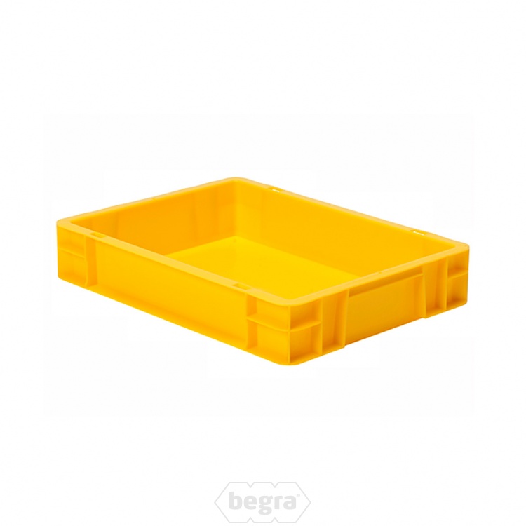 Transportkrat Euronorm plastic bak, krat TK0 400x300x75 geel