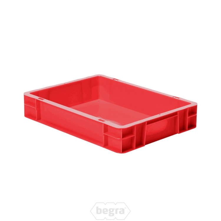 Transportkrat Euronorm plastic bak, krat TK0 400x300x75 rood