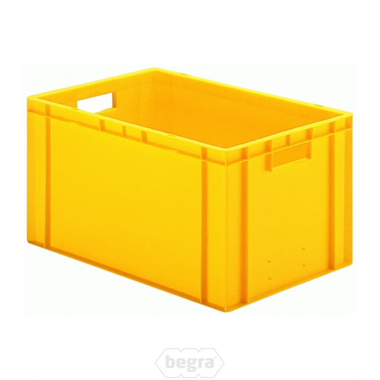 Transportkrat Euronorm plastic bak, krat TK0 600x400x320 geel