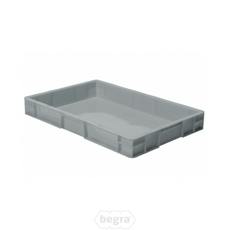 Transportkrat Euronorm plastic bak, krat TK0 600x400x75 grijs