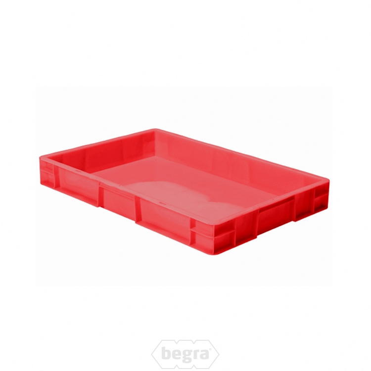 Transportkrat Euronorm plastic bak, krat TK0 600x400x75 rood