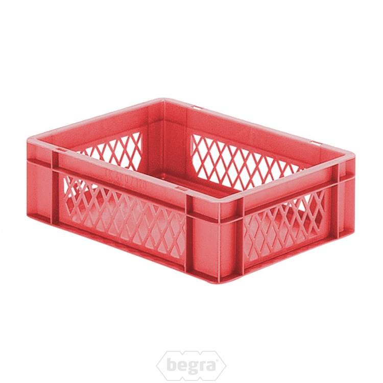 Transportkrat Euronorm plastic bak, krat TK1 400x300x120 rood