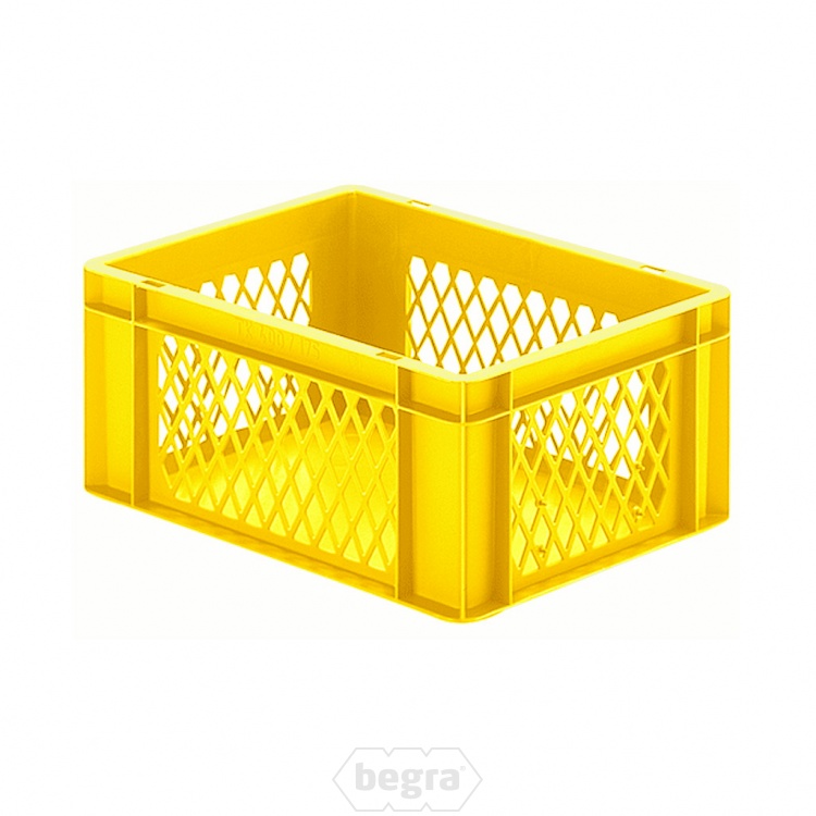 Transportkrat Euronorm plastic bak, krat TK1 400x300x175 geel