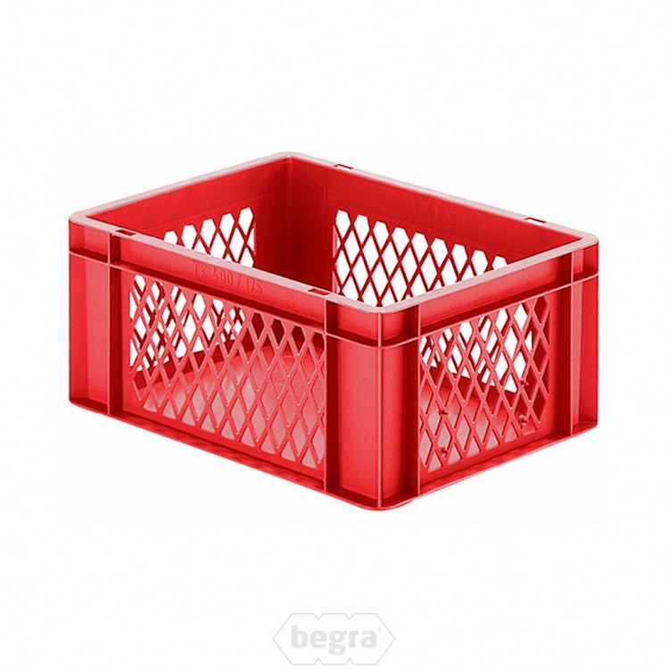 Transportkrat Euronorm plastic bak, krat TK1 400x300x175 rood