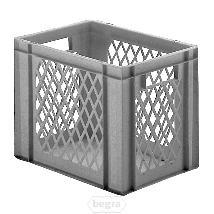 Transportkrat Euronorm plastic bak, krat TK1 400x300x320 grijs