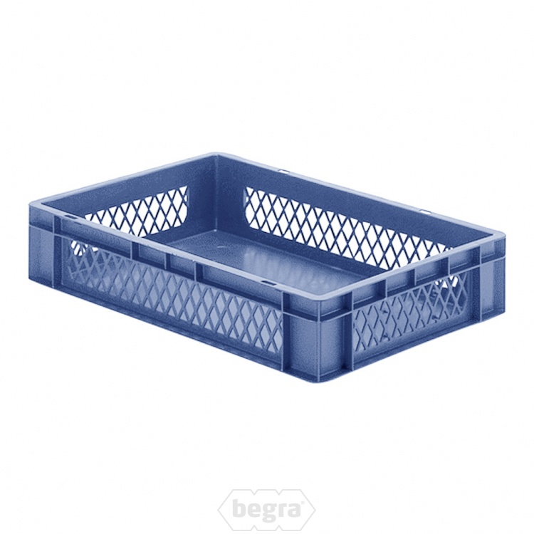 Transportkrat Euronorm plastic bak, krat TK1 600x400x120 blauw