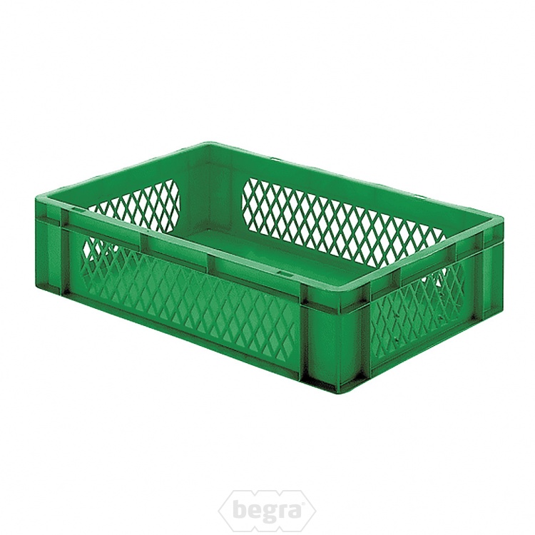 Transportkrat Euronorm plastic bak, krat TK1 600x400x145 groen