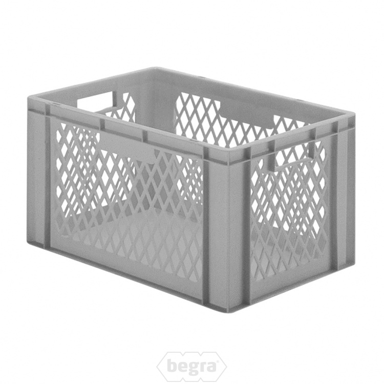 Transportkrat Euronorm plastic bak, krat TK1 600x400x320 grijs