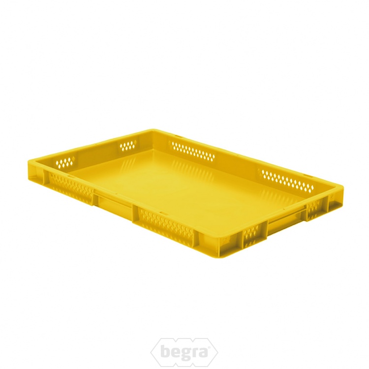 Transportkrat Euronorm plastic bak, krat TK1 600x400x50 geel