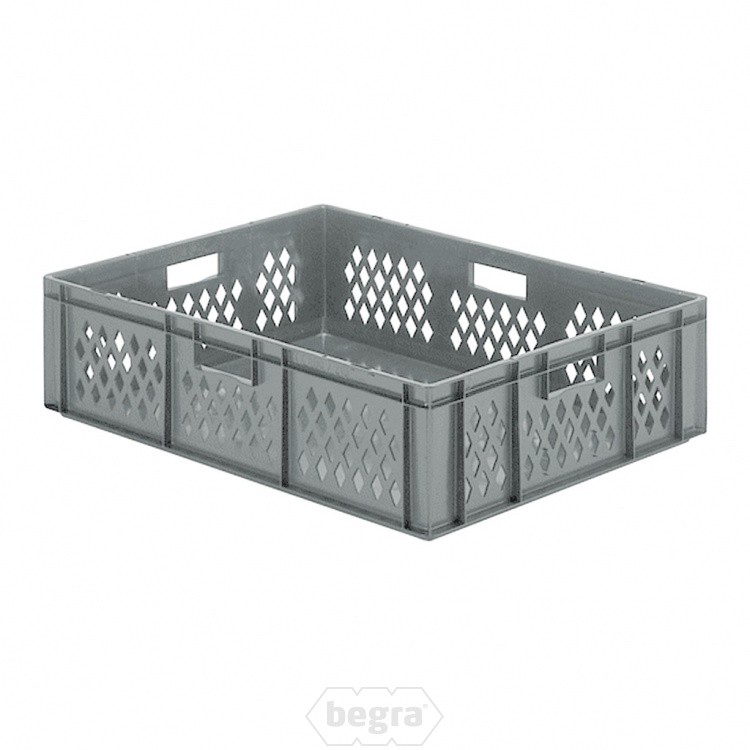 Transportkrat Euronorm plastic bak, krat TK1 800x600x210 grijs