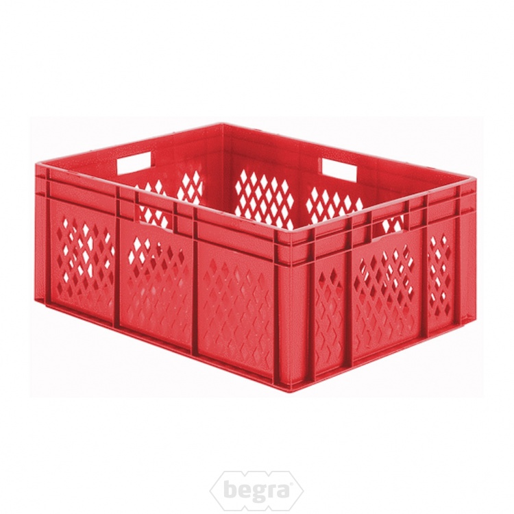 Transportkrat Euronorm plastic bak, krat TK1 800x600x320 rood