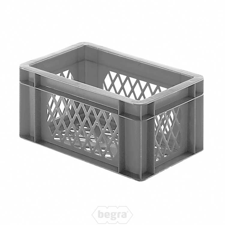 Transportkrat Euronorm plastic bak, krat TK2 300x200x145 grijs