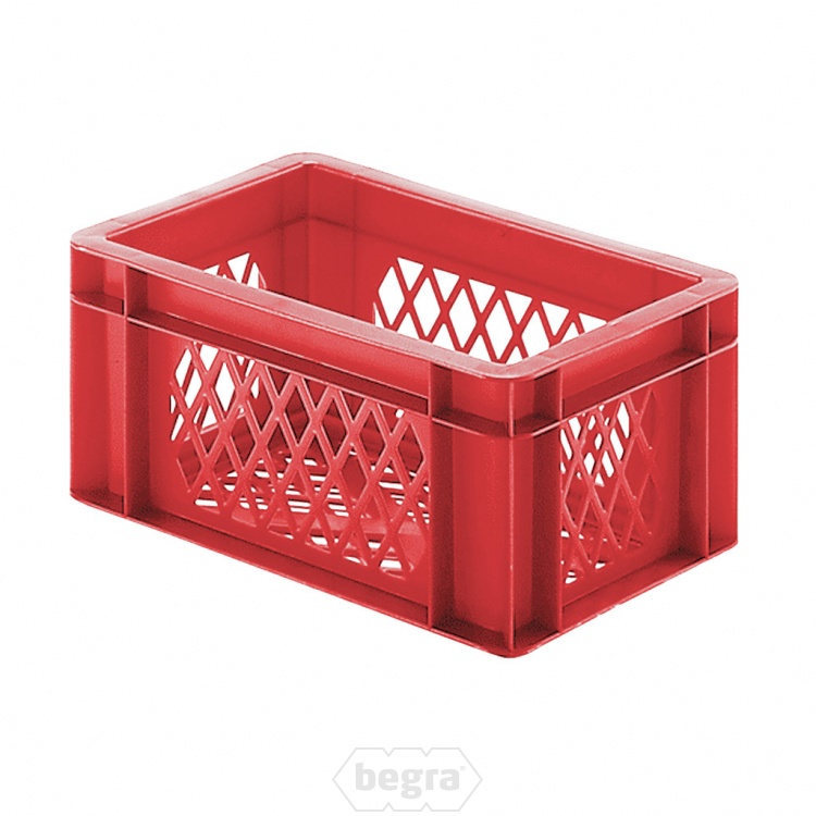 Transportkrat Euronorm plastic bak, krat TK2 300x200x145 rood