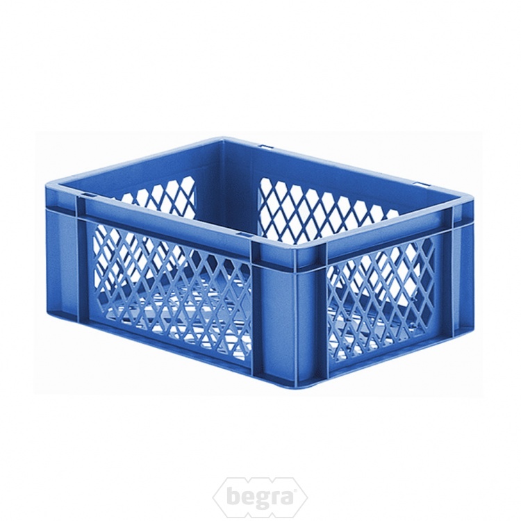 Transportkrat Euronorm plastic bak, krat TK2 400x300x145 blauw