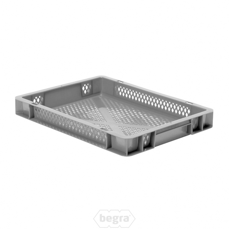 Transportkrat Euronorm plastic bak, krat TK2 400x300x50 grijs