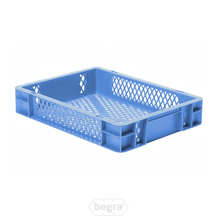Transportkrat Euronorm plastic bak, krat TK2 400x300x75 blauw