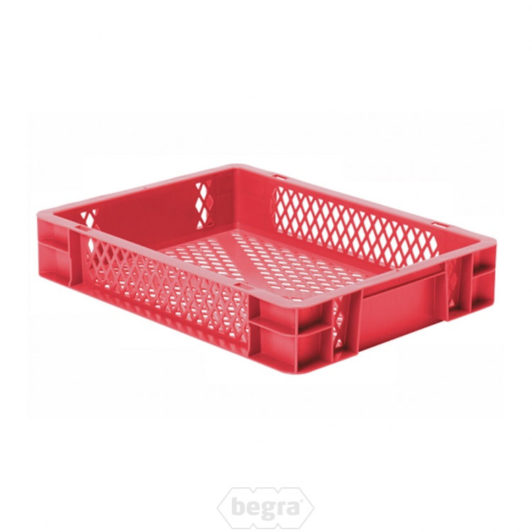 Transportkrat Euronorm plastic bak, krat TK2 400x300x75 rood