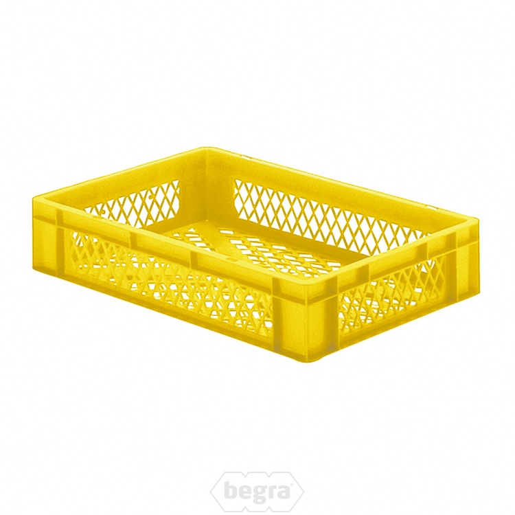 Transportkrat Euronorm plastic bak, krat TK2 600x400x120 geel